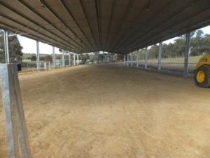 Covered horse arena after construction